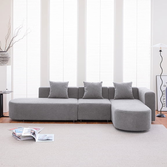 Circular Seat, Fuzzy Bouclé Touch - Comfort and Style in One Sofa