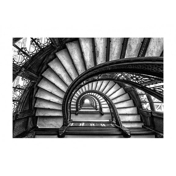 Circular Staircase Print Wall Art, Modern Wall Decor For Living Room Bedroom, 24x36 UNFRAMED