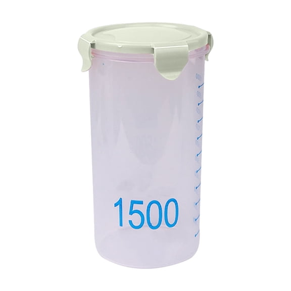 Circular Storage Jar with Scale, Sealed Jar with Lid, Plastic Kitchen Snack Jar, Grain Storage Jar, Yogurt Cheesecake Jar