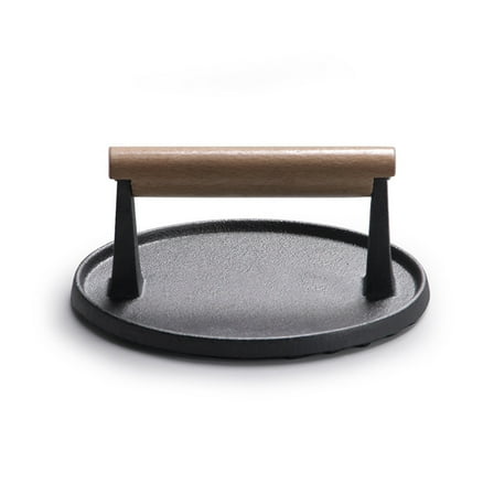 Circular Striped Meat Pressing With Beech Handle Steak Meat Pressing Machine For Barbecue Kitchen Gadget