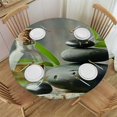 Circular Tablecloth Waterproof Elastic Edge Scents Landscape of Bamboo