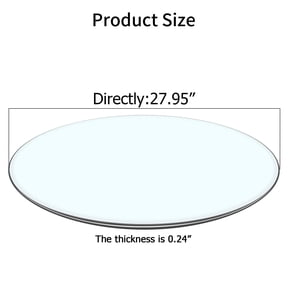 Circular Tempered Glass Table Top with Scratch Resistance Transparent