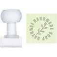thumbnail image 1 of Circular Text Soap Stamp Leaf Soap Embossing Stamp with Handle Clear Acrylic Soap Stamps Personalized Square Stamp, 1 of 6