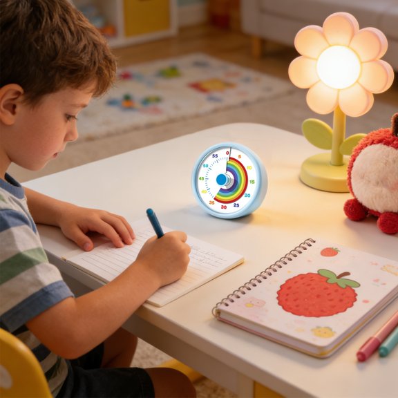 Circular Time Management Timer Visual Timer For Home Office Classroom Study Work Productivity With 5-Minute To 60-Minute Countdown Function