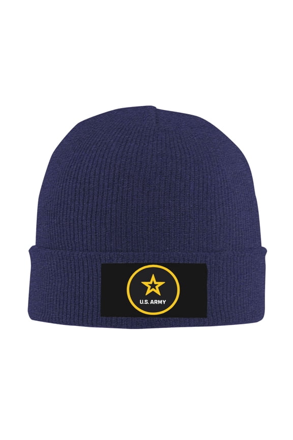 Circular U.S. Army Men Women Knitted Hat Adult Knit Beanie For Fall Winter Knit Hat Cap Slouchy Knitted Skull Cap