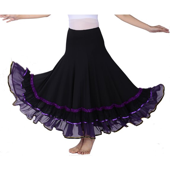 Circular Waltz Flamenco Practice Skirt for Ballroom Dancers Dance Class