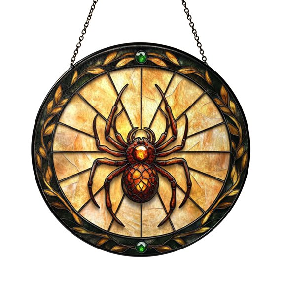 Circular Web Design Window Art – Faux Stained Glass