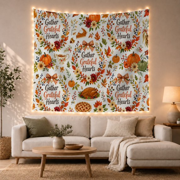 Circular Wreaths Points with Arranged Each Corner Each, Mystical Fantasy for Space Lovers, Galaxy Room Decor, Halloween Gift, Tapestry Wall Hanging for Bedroom and Dorm