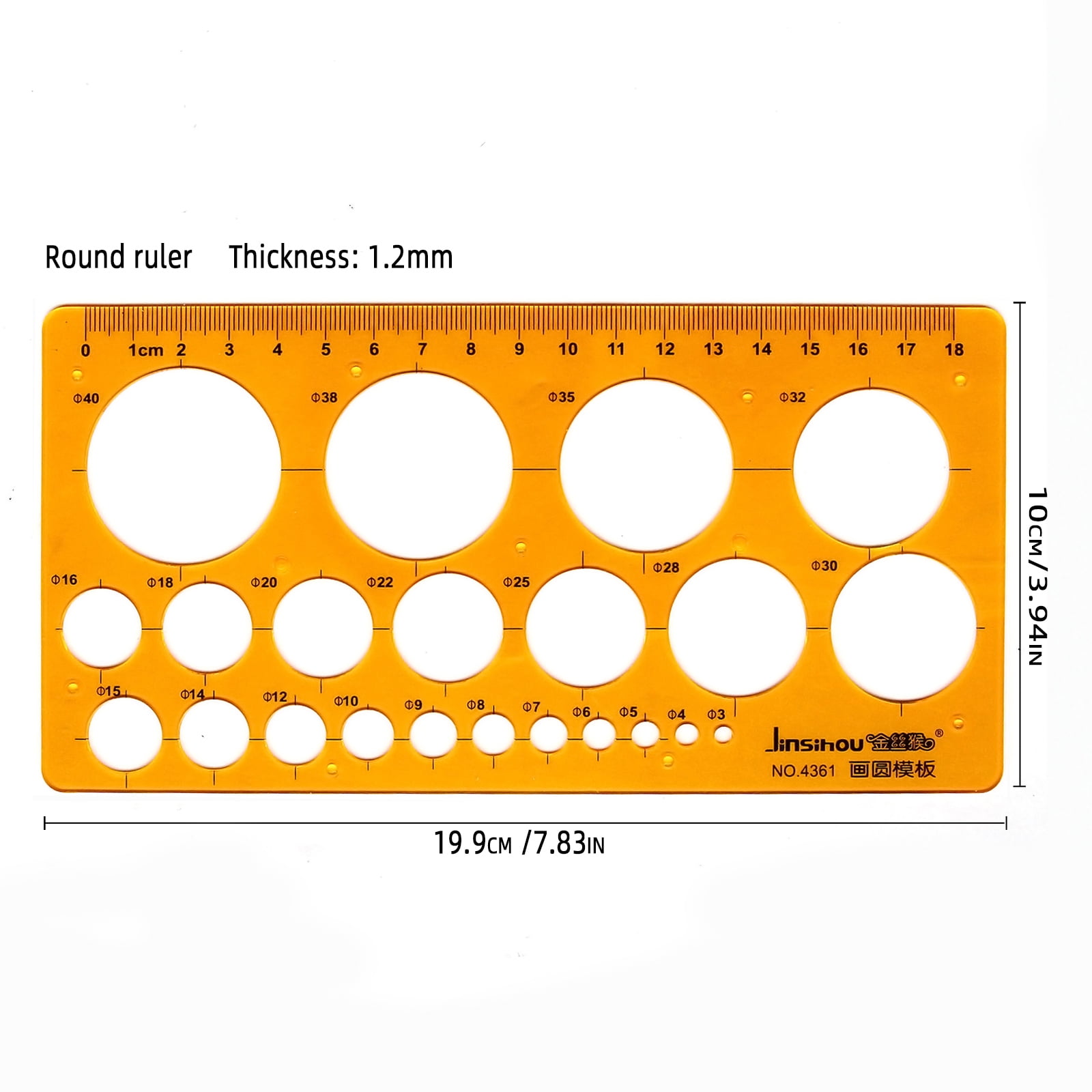 Circular oval ruler durable K Resin drawing design furniture architect ...