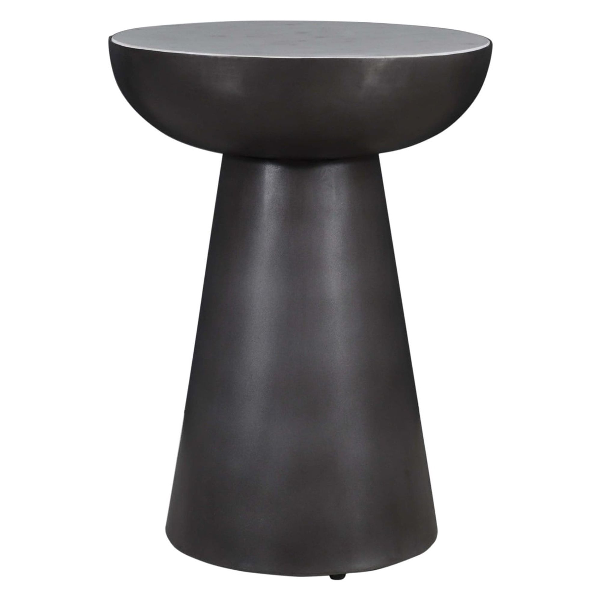 Circularity Modern Luxury Marble and Iron 15" Round Pedestal Chairside