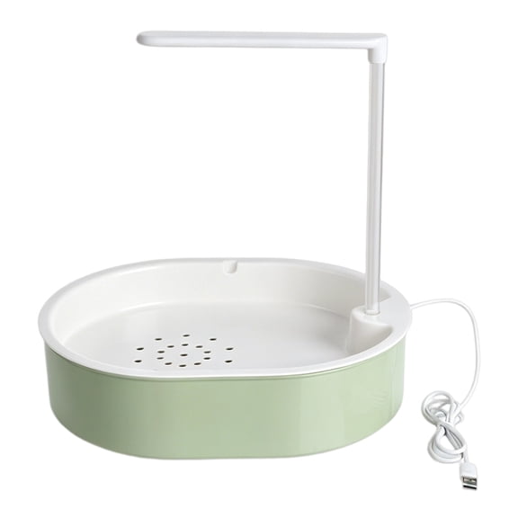 Circulating Bird Bath for Pet Birds, USB-Powered Circulating Water Fountain, Plastic Round Bath Tray for Indoor Grooming and Home Bathing
