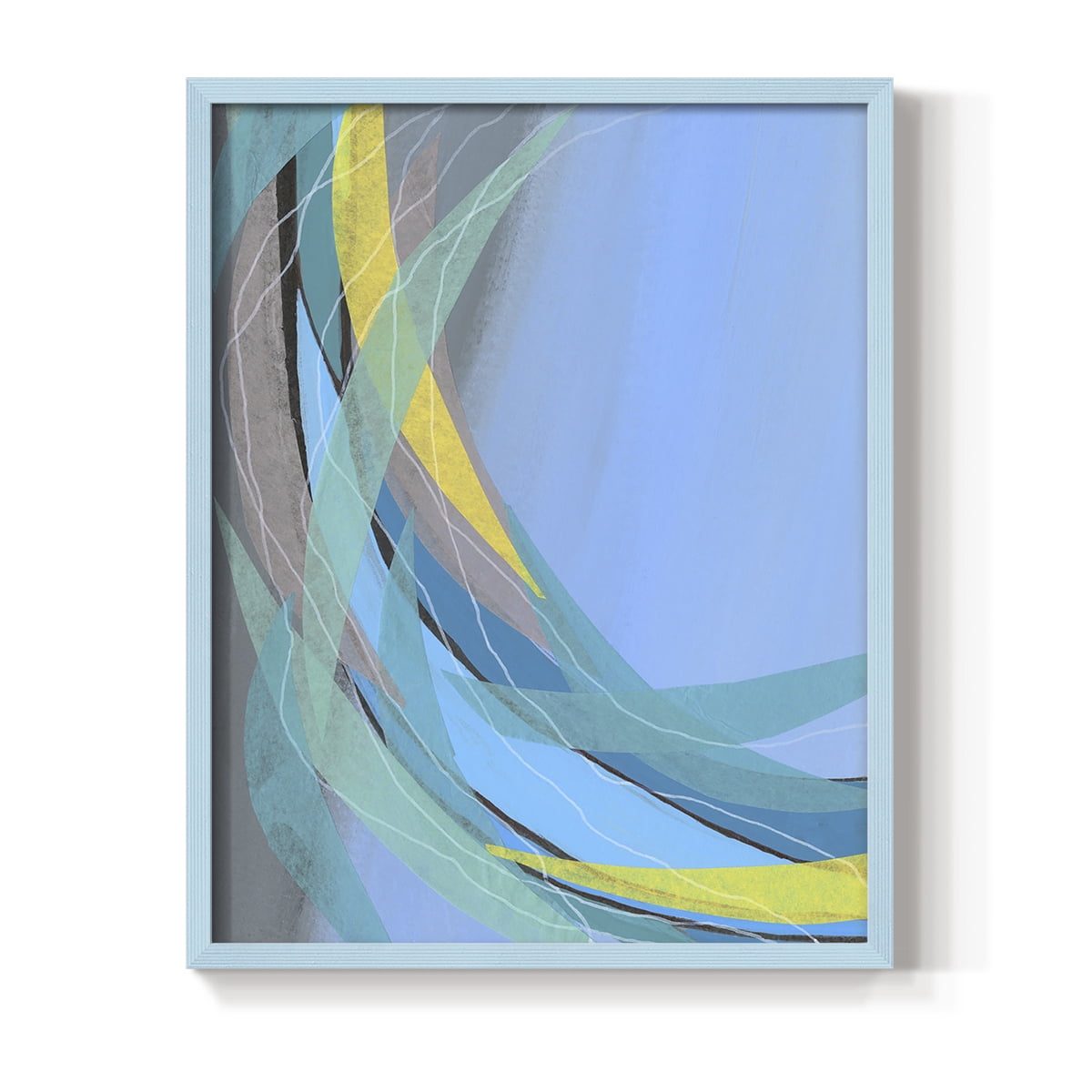 Circulating Flow I Framed Print in Blue Solid Wood Framed Print No Nail Hanging
