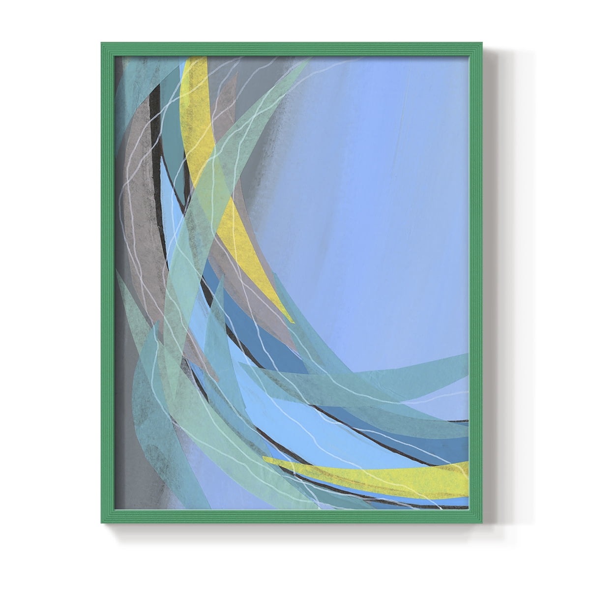 Circulating Flow I Framed Print in Green Solid Wood Framed Print No Nail Hanging