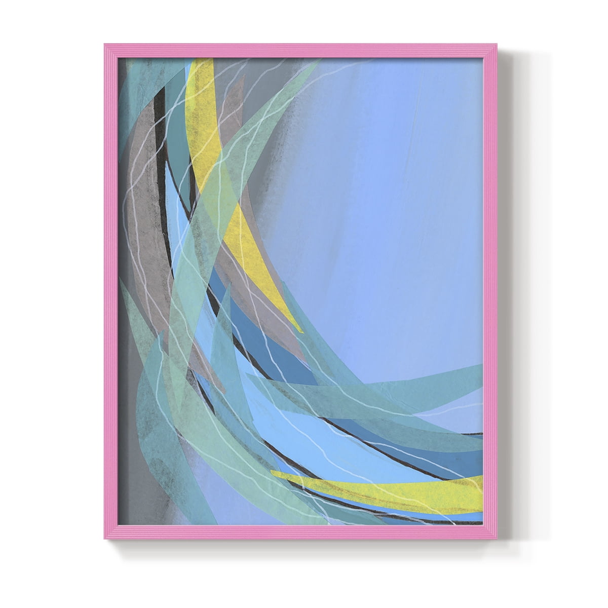 Circulating Flow I Framed Print in Pink Solid Wood Framed Print No Nail Hanging