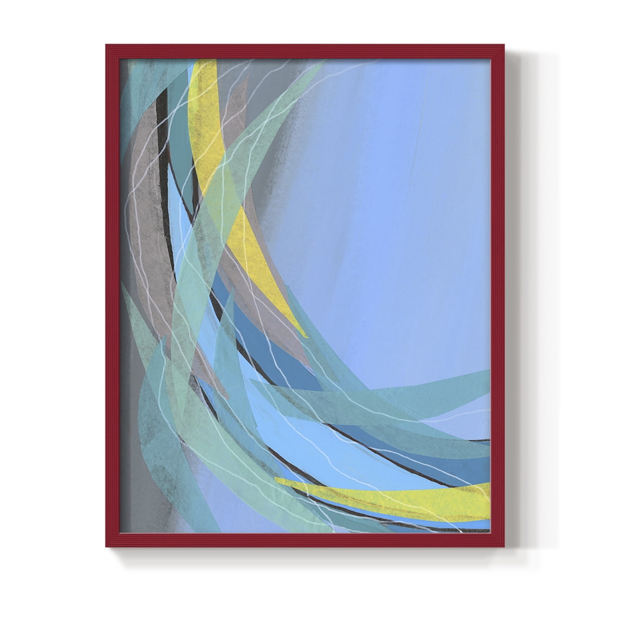 Circulating Flow I Framed Print in Red Solid Wood Framed Print No Nail Hanging
