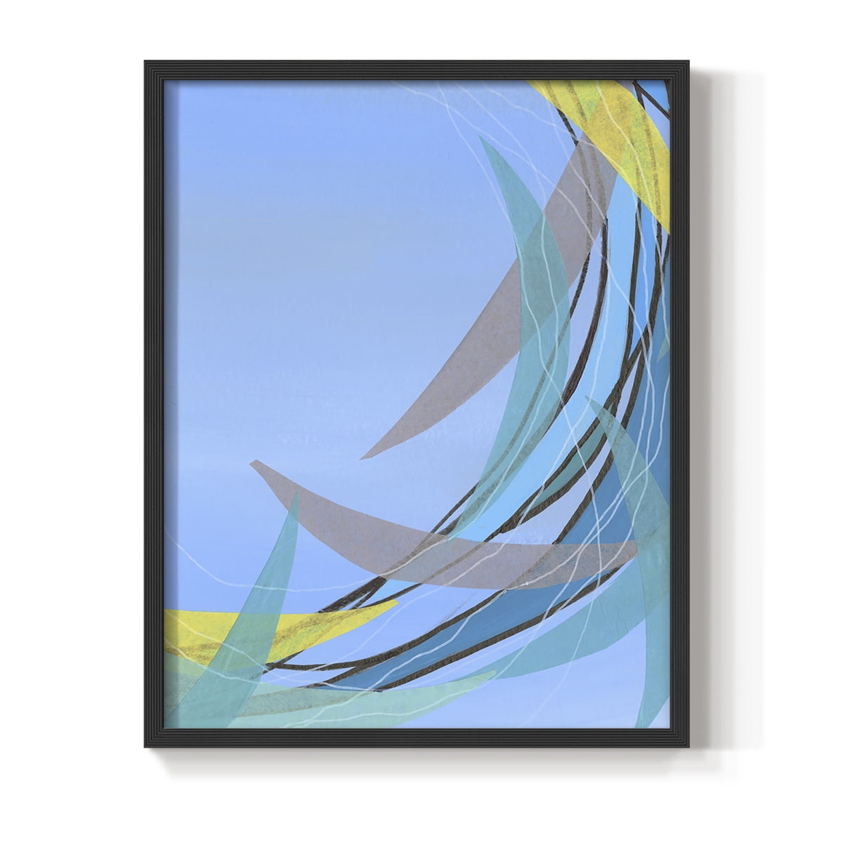 Circulating Flow II Framed Print in Black Solid Wood Framed Print No Nail Hanging
