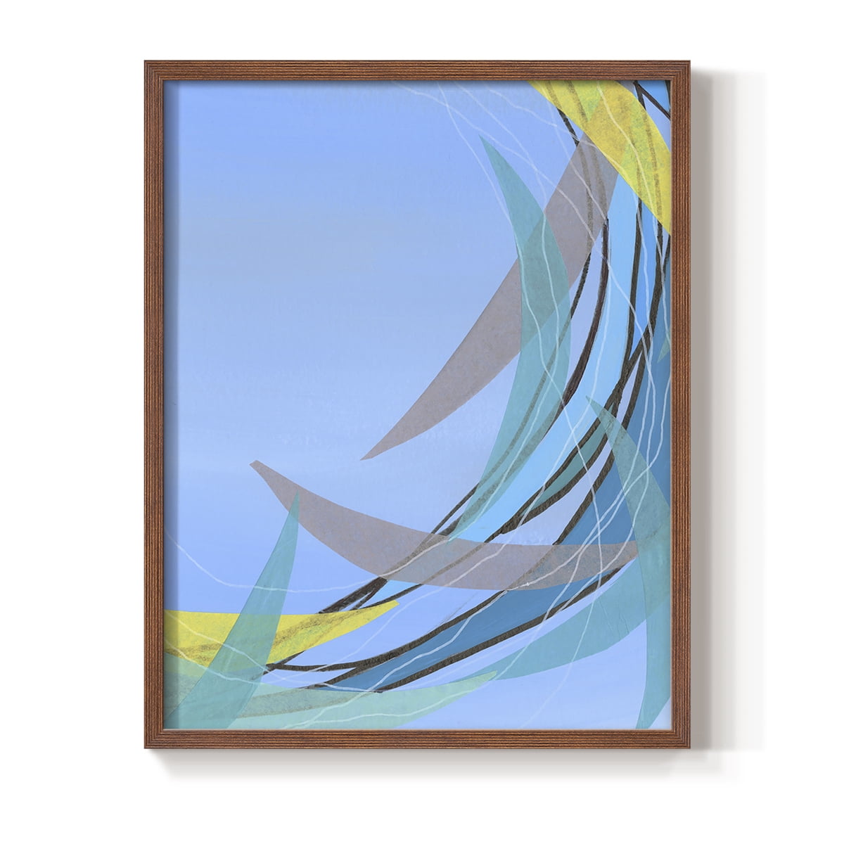 Circulating Flow II Framed Print in Brown Solid Wood Framed Print No Nail Hanging