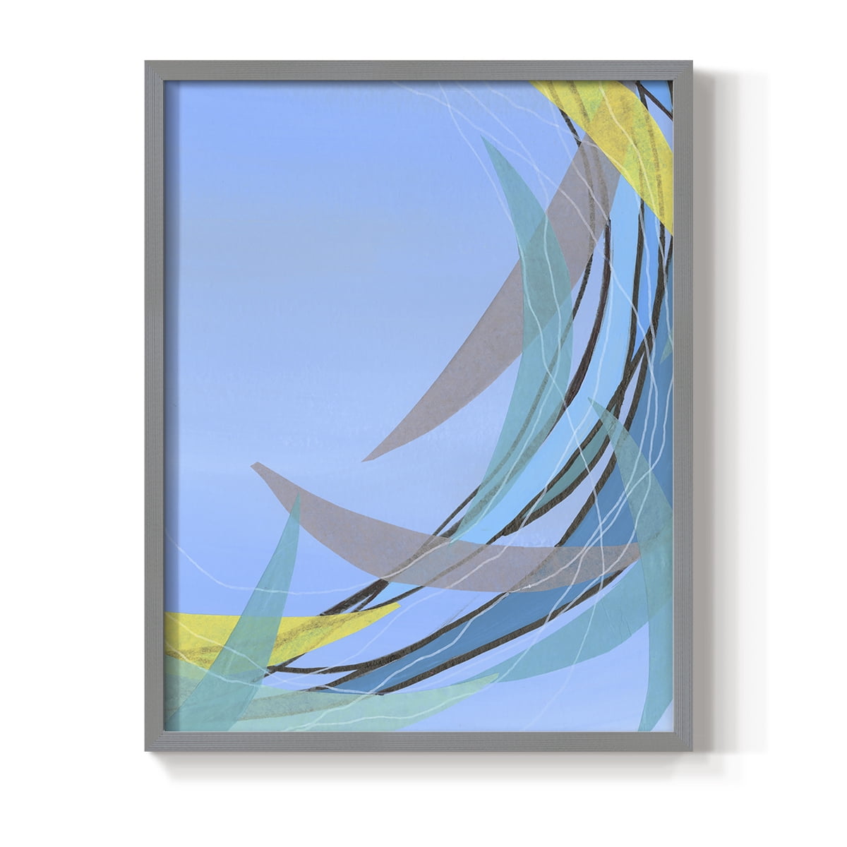 Circulating Flow II Framed Print in Gray Solid Wood Framed Print No Nail Hanging