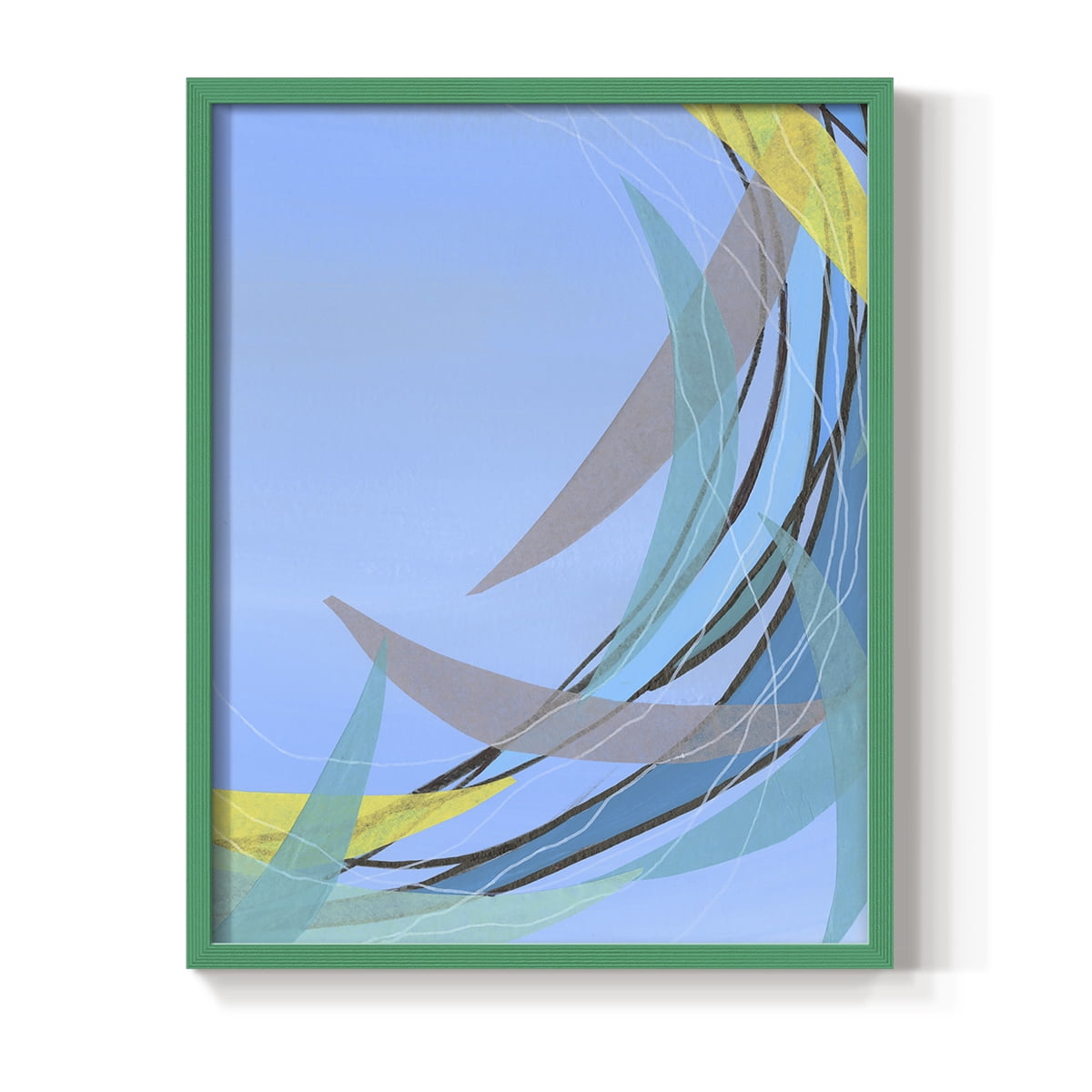 Circulating Flow II Framed Print in Green Solid Wood Framed Print No ...