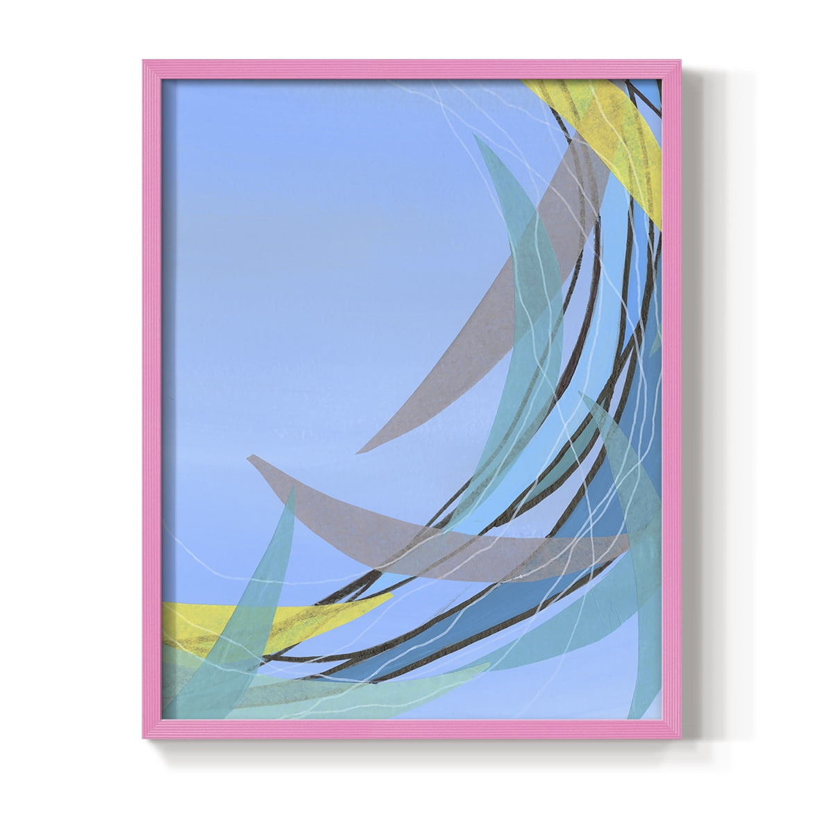Circulating Flow II Framed Print in Pink Solid Wood Framed Print No Nail Hanging
