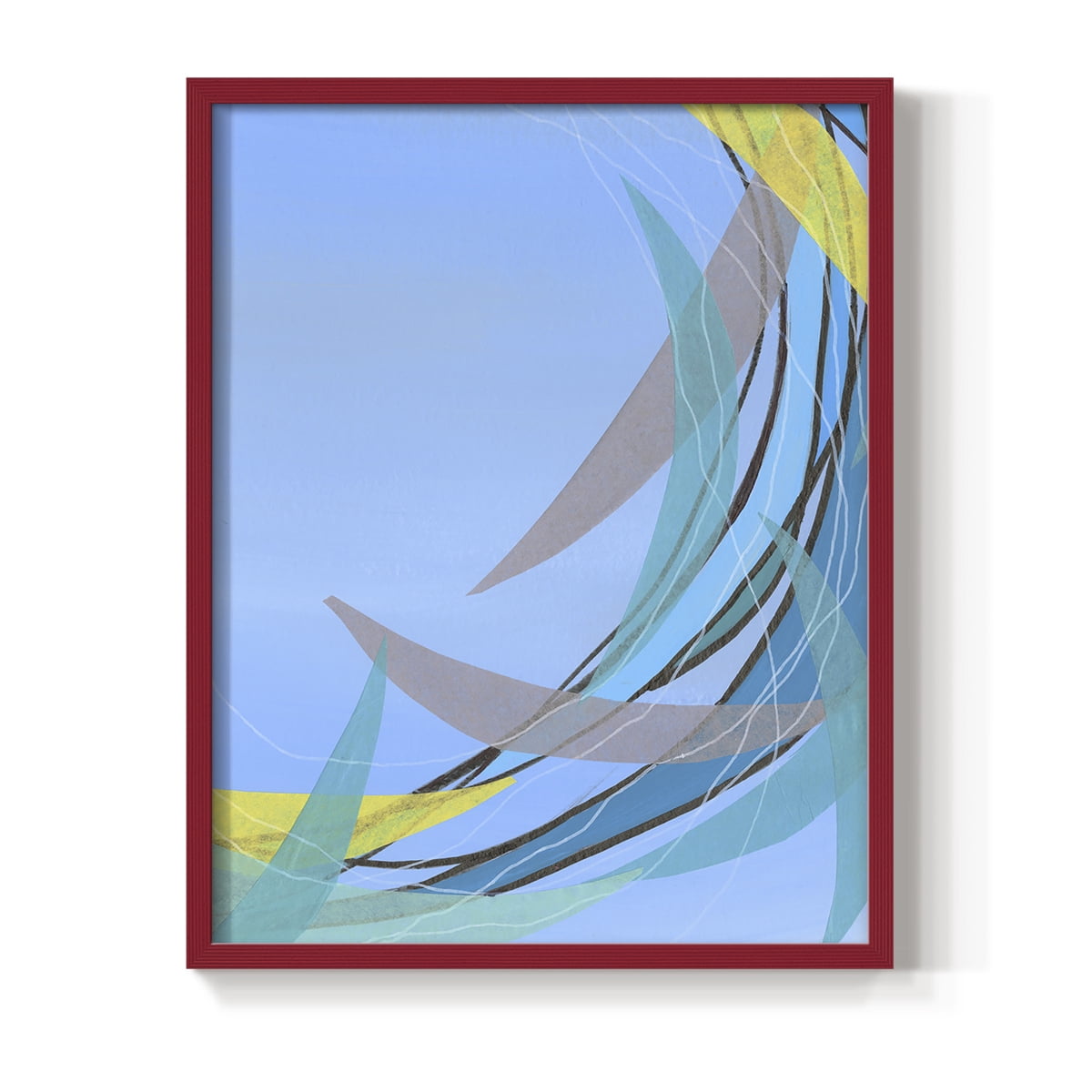 Circulating Flow II Framed Print in Red Solid Wood Framed Print No Nail Hanging