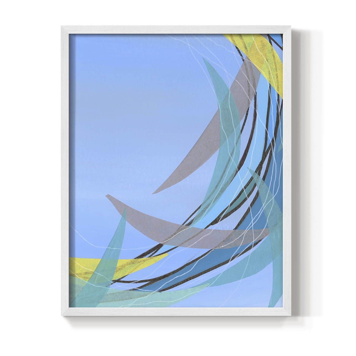 Circulating Flow II Framed Print in White Solid Wood Framed Print No Nail Hanging