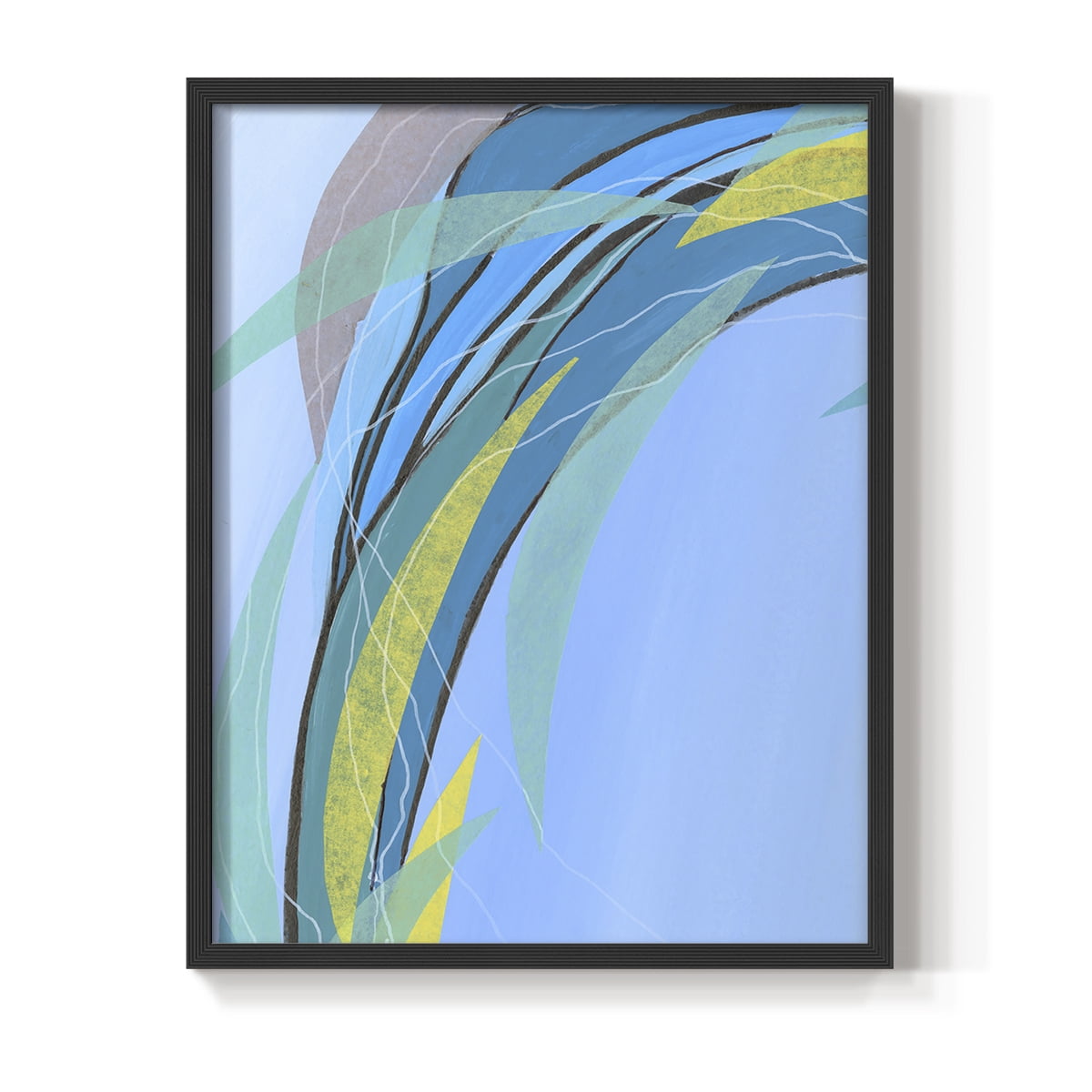 Circulating Flow III Framed Print in Black Solid Wood Framed Print No Nail Hanging