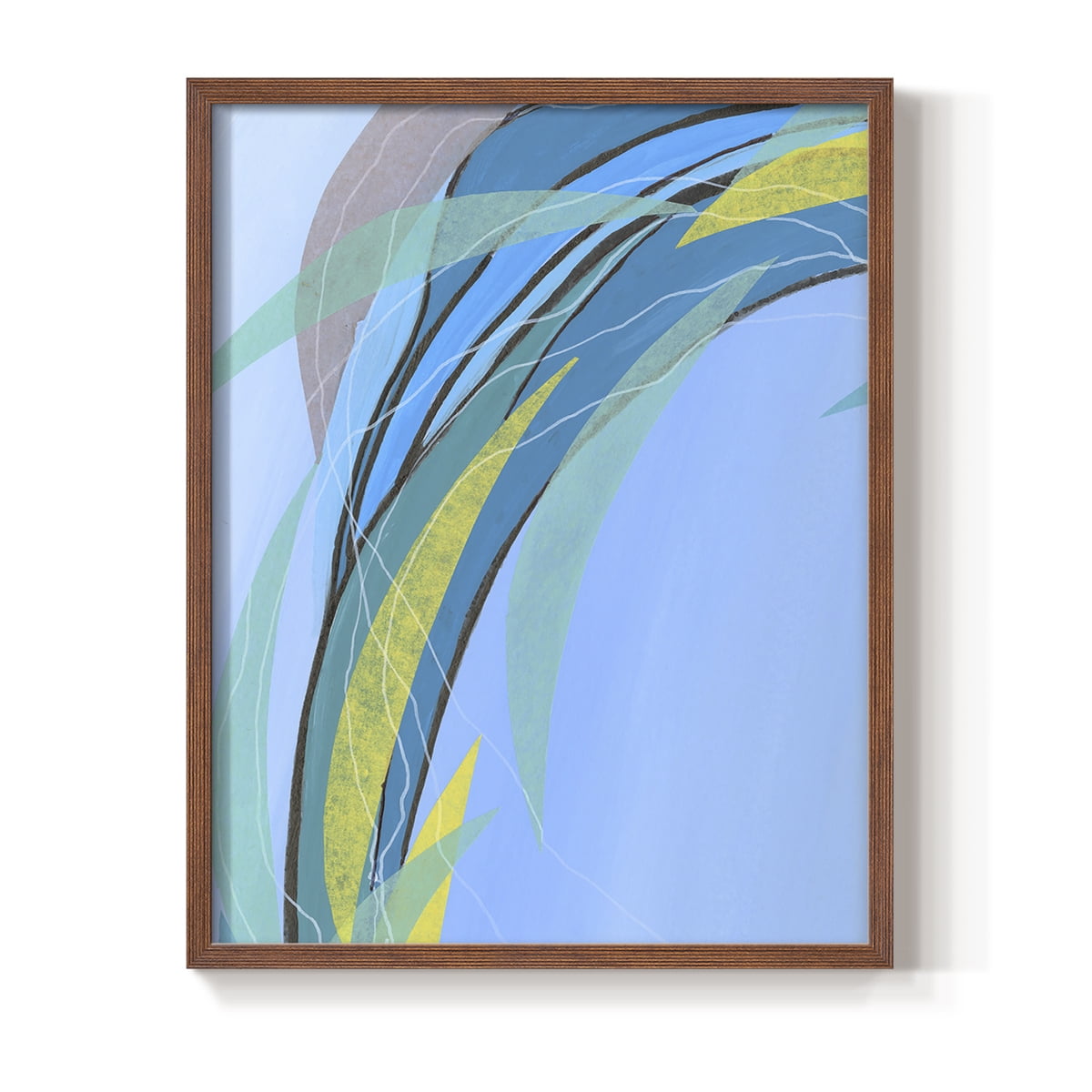 Circulating Flow III Framed Print in Brown Solid Wood Framed Print No Nail Hanging