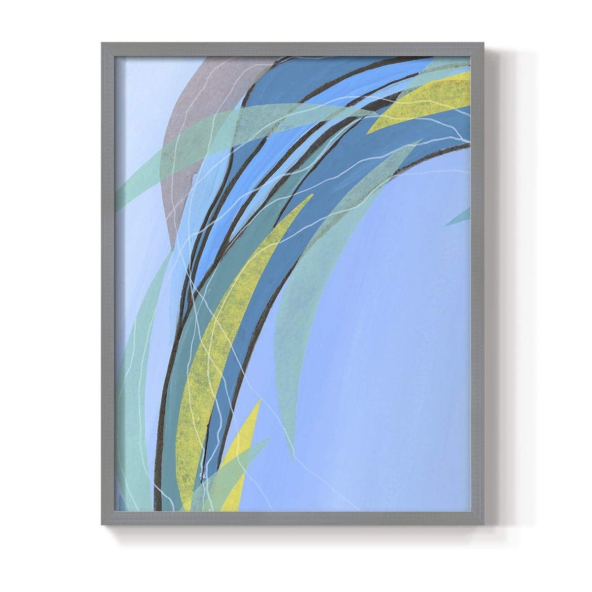 Circulating Flow III Framed Print in Gray Solid Wood Framed Print No Nail Hanging