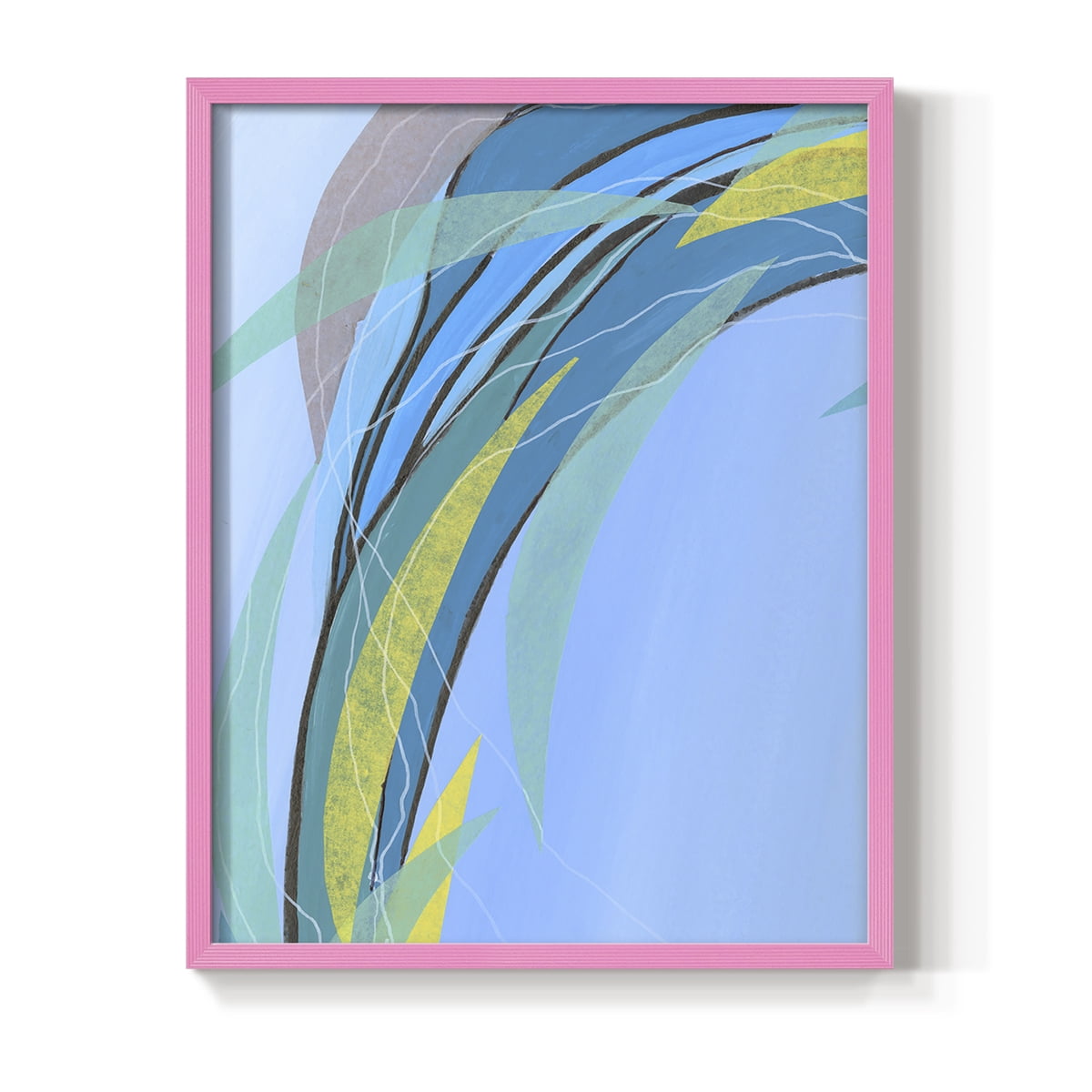 Circulating Flow III Framed Print in Pink Solid Wood Framed Print No ...