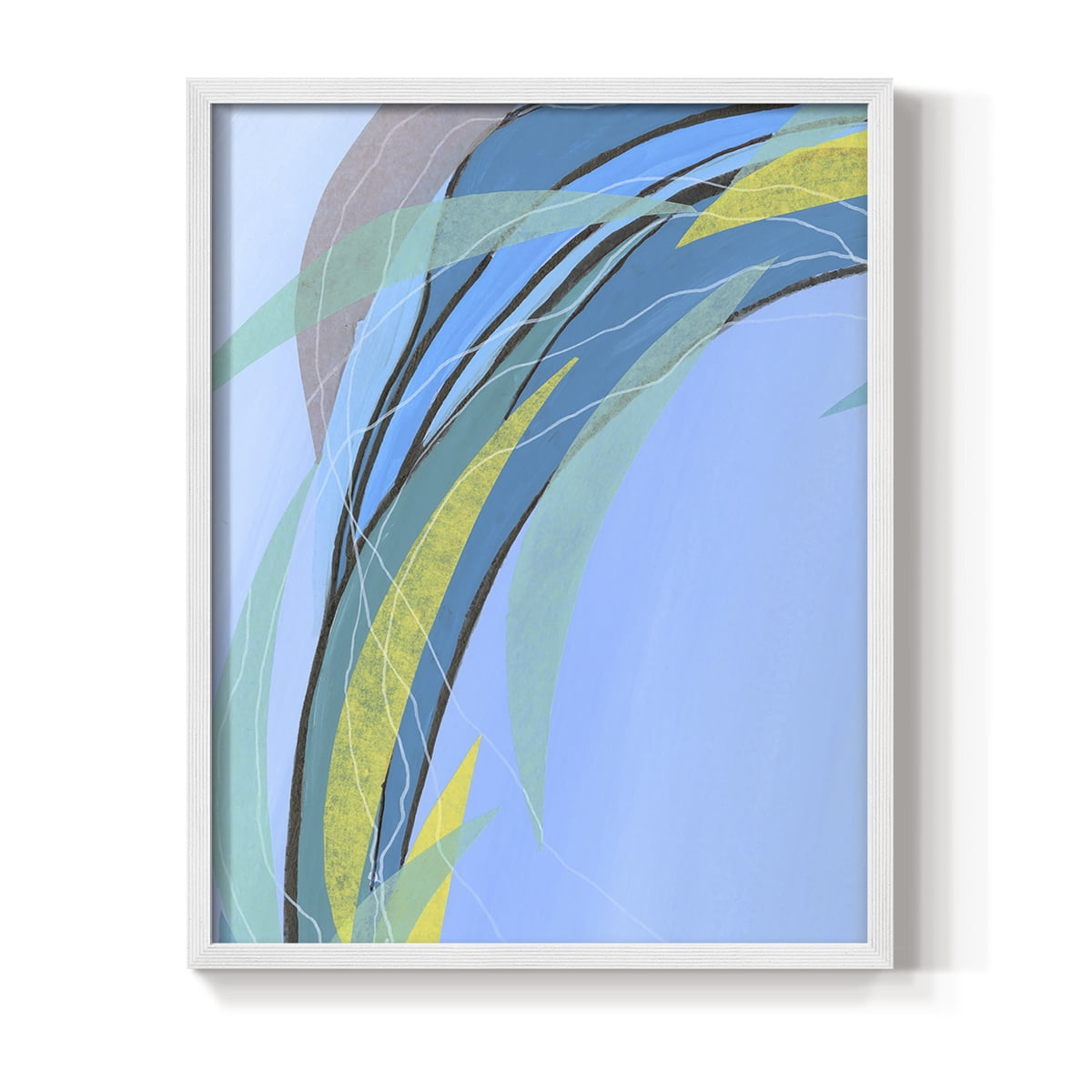 Circulating Flow III Framed Print in White Solid Wood Framed Print No Nail Hanging