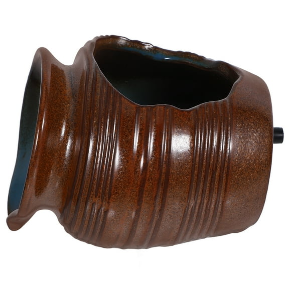 Homoyoyo Outdoor Ceramic Fountain Pot Brown Landscape Ornament Garden Decor Water Feature