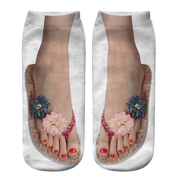 Circulation Compression Socks for Women Men 3D Pattern Manicure Print Socks Funny Hidden Running Socks Women Personalized Breathable Casual Socks