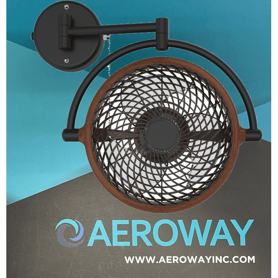 Circulation Fan with Adjustable Folding Arm / VIVI / Walnut Swivel U-00024 electric household fan type ALASKA since1950