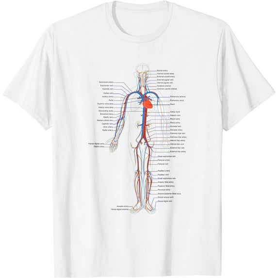 Circulatory System Anatomy Chart Arteries Veins T-Shirt