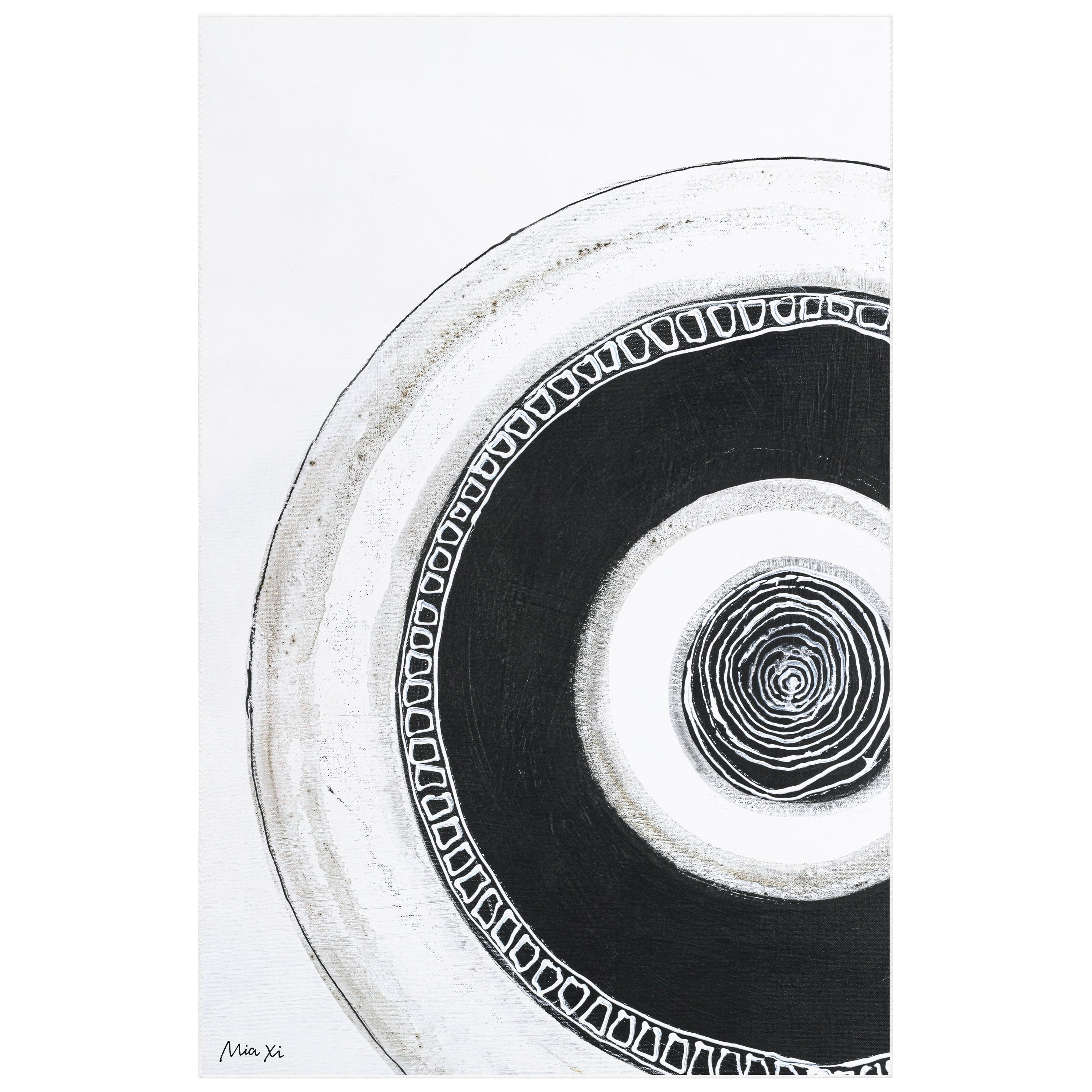 Circuli II Washable Circles Art Area Rug size 5'x8', Power-loomed, Heavenly Softness with Non-Slipping Backing