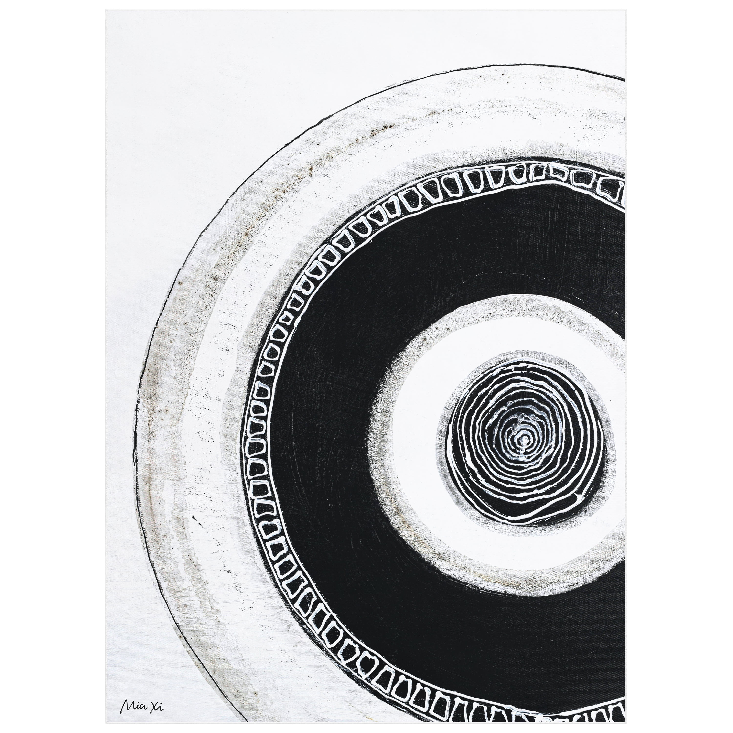 Circuli II Washable Circles Art Area Rug size 8'x10', Power-loomed, Heavenly Softness with Non-Slipping Backing