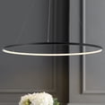 thumbnail image 1 of JONATHAN Y Brice 35" Modern Contemporary Metal Round Integrated LED Pendant, Matte Black, 1 of 9
