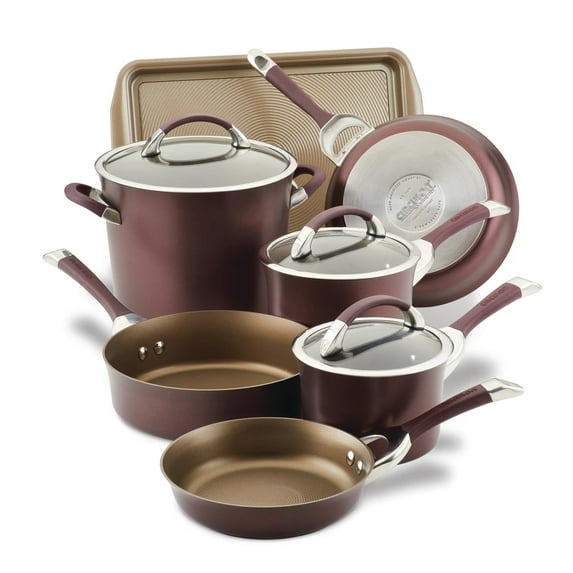 Circulon 11-Piece Nonstick Cookware Set - Chocolate