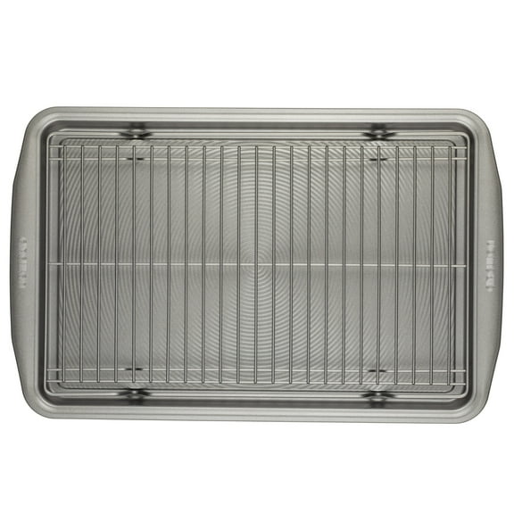 Circulon Bakeware Baking Sheet Pan and Cooling Rack Set, 3-Piece, Silver