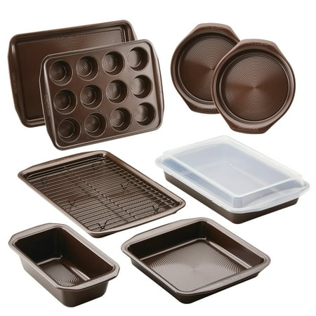 Circulon Nonstick Bakeware 10 Piece Bakeware Set, Chocolate Brown