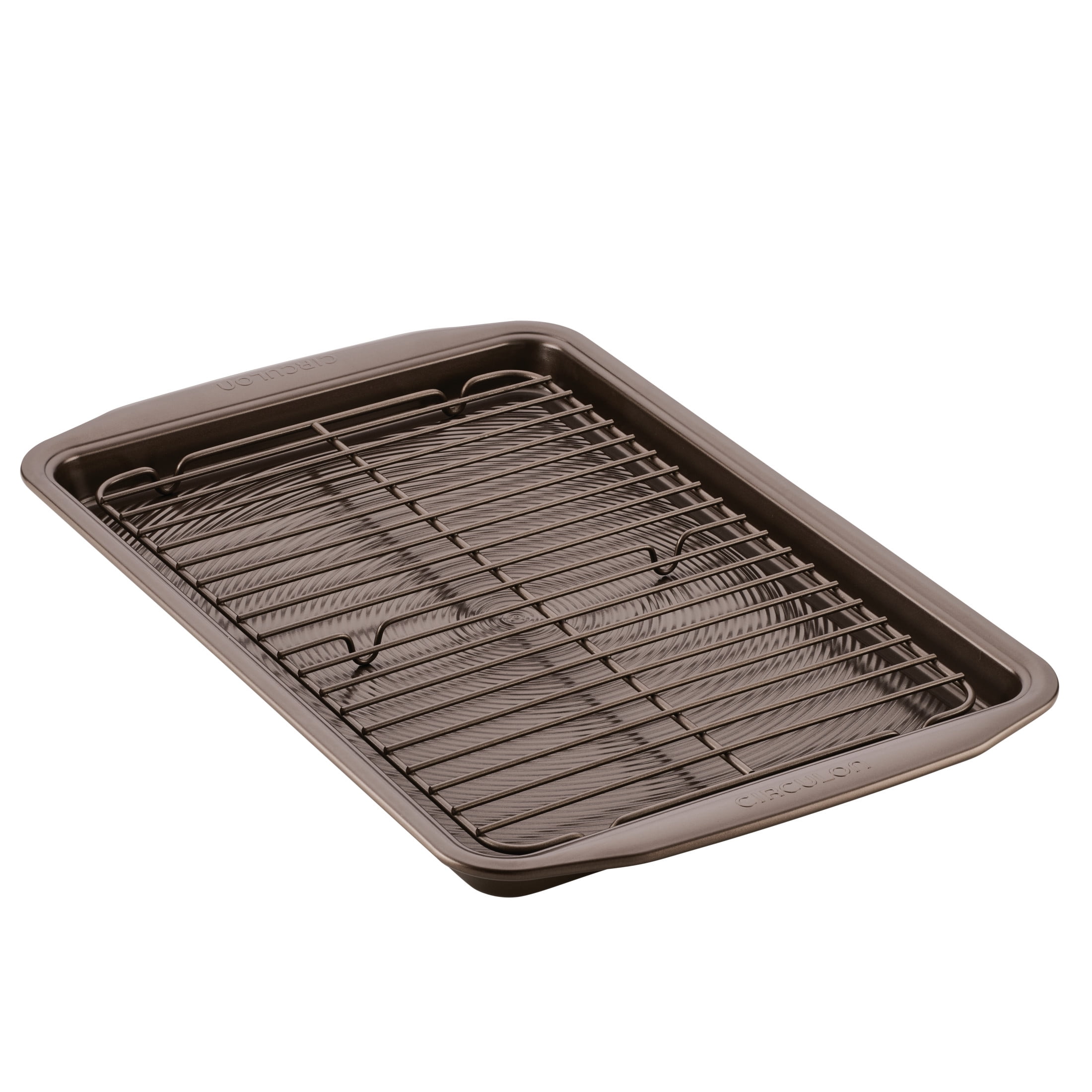 Chocolate Brown Nonstick Steel Cookie Sheet with Cooling Rack
