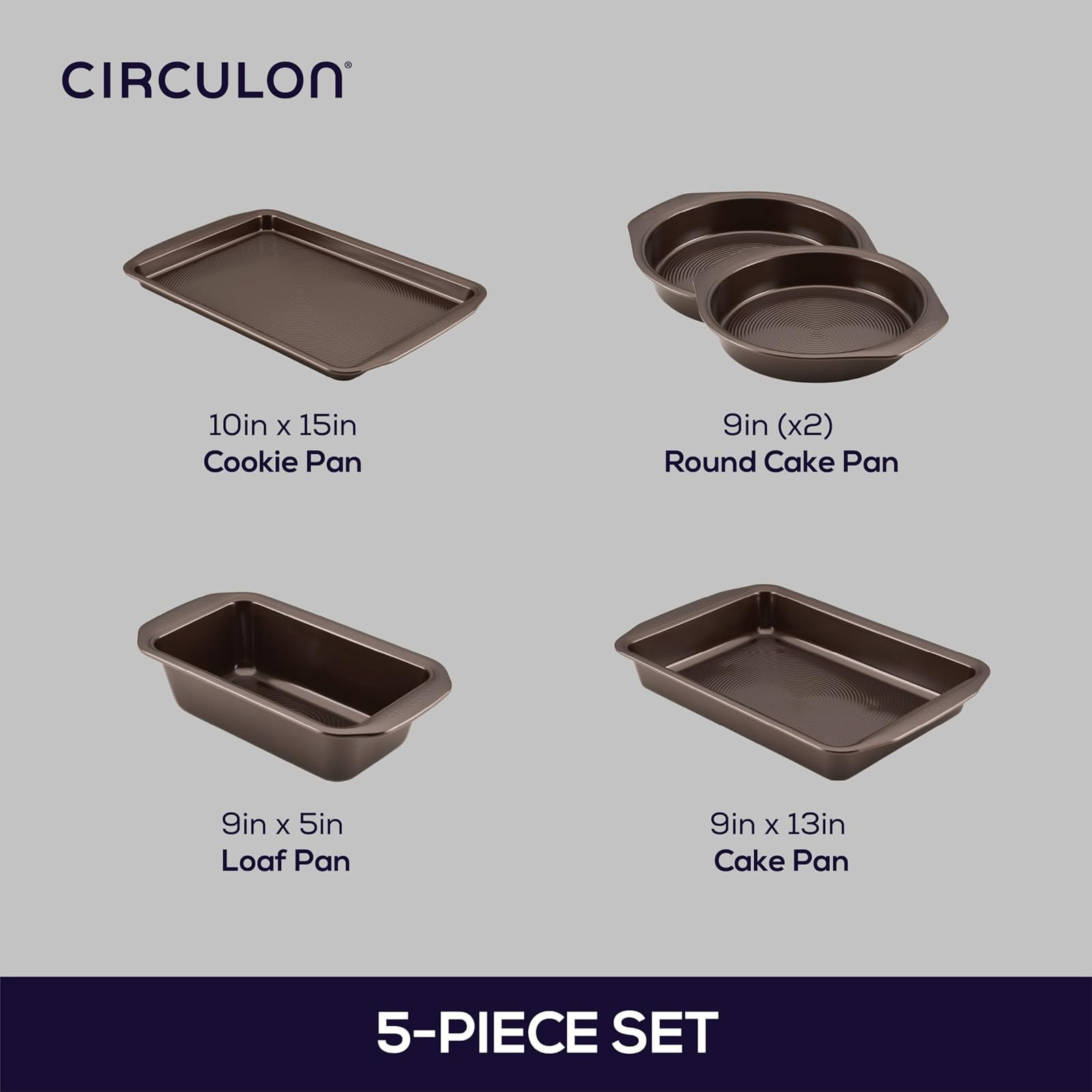 Circulon Nonstick Bakeware Set with Nonstick Cookie Sheet, Bread