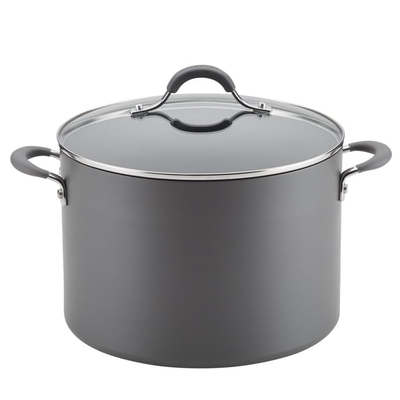 Circulon Radiance 10 Qt Hard-Anodized Nonstick Wide Stockpot, Gray