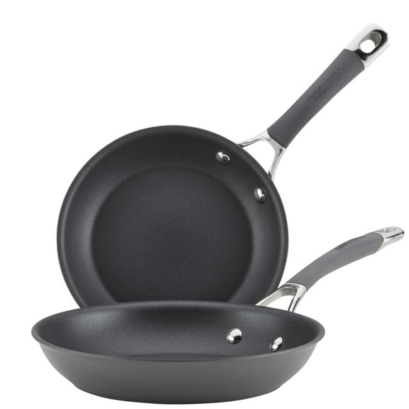 Circulon Radiance 2 Piece Hard Anodized Nonstick Frying Pan Set, Gray