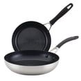 thumbnail image 1 of Circulon Stainless Steel Frying Pan Set with SteelShield Hybrid Stainless and Nonstick Technology, 2-piece, Silver, 1 of 4