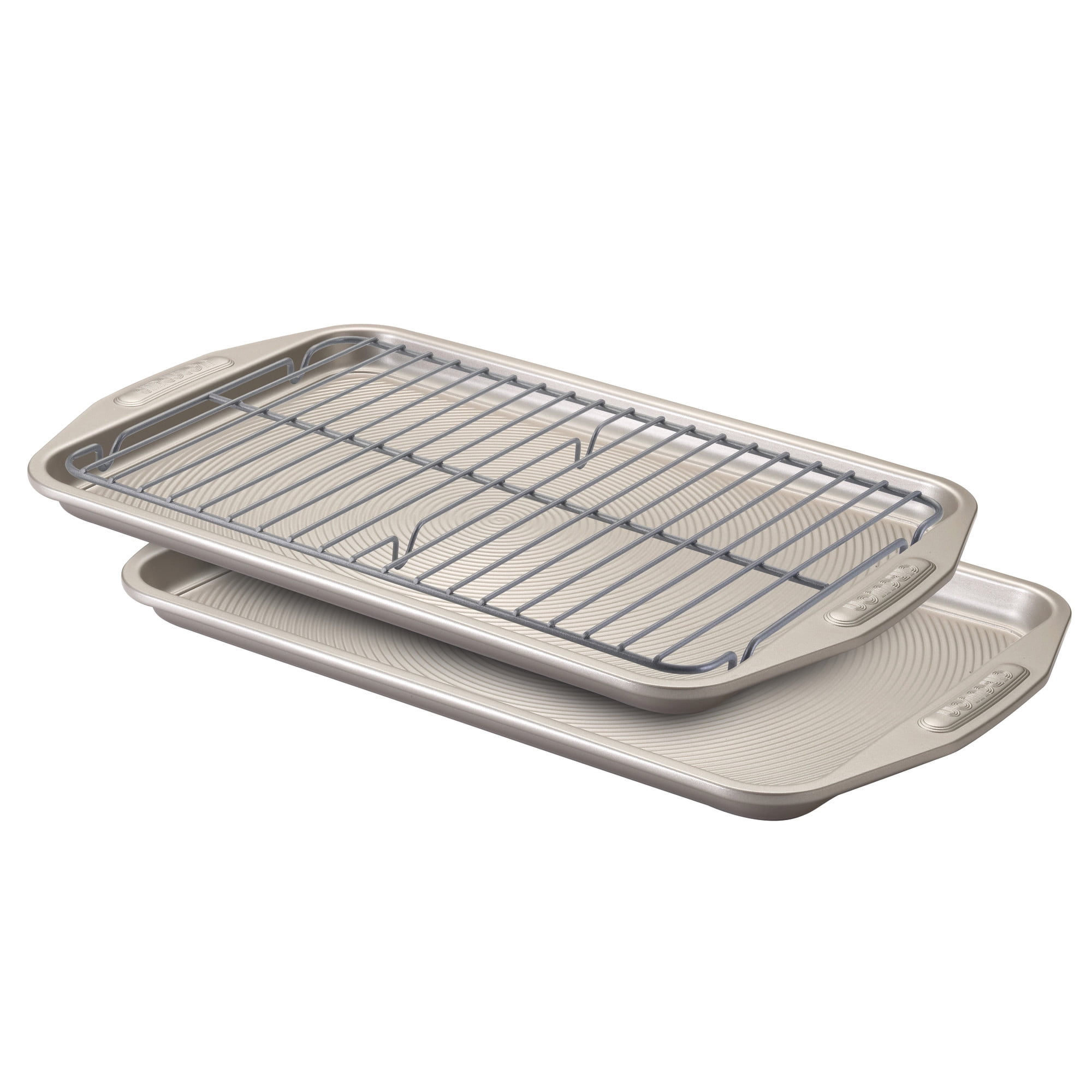Gray Carbon Steel Nonstick Bakeware Set with Cooling Rack