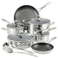 thumbnail image 1 of Circulon SteelShield 10 Pc Tri Ply Clad Nonstick Pots and Pans Set, Silver, 1 of 9