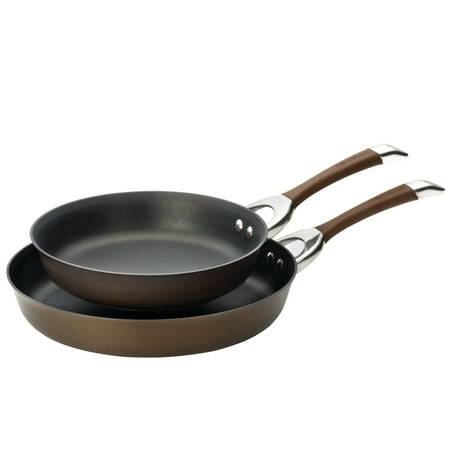 Circulon Symmetry 2 Piece Hard Anodized Nonstick Induction Frying Pan Set, Chocolate