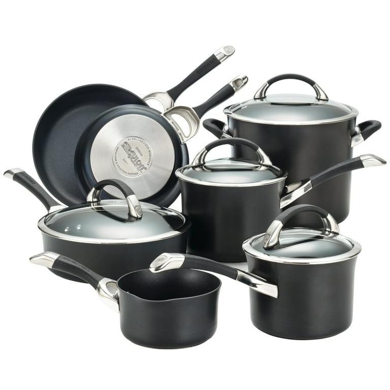 Cuisinart Anodized 11-Piece Cookware Set Dishwasher-Safe-Hard, Black